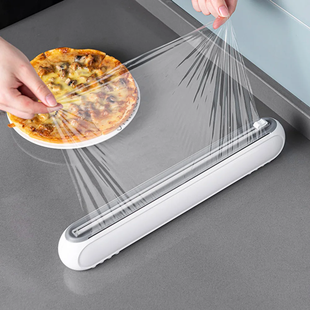 Cling Film Dispenser Magnetic Refillable Plastic Wrap Dispenser With Cutter Wall-mounted Aluminum Foil Dispenser Kitchen Tool