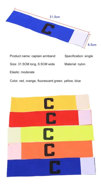 Lot De 6 Brassards Capitaine De Football Pour Enfants - Réglables, Avec Lettre 'C', Couleurs Vives, Pour Juniors Et Adultes