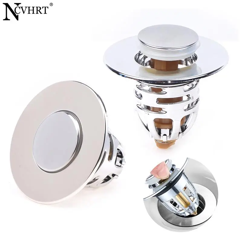 

Innovative Shower Sink Plug Flip Cover Wash Basin Core Bounce Up Press Type Drain Filter Bathroom Stopper Kitchen Accessories