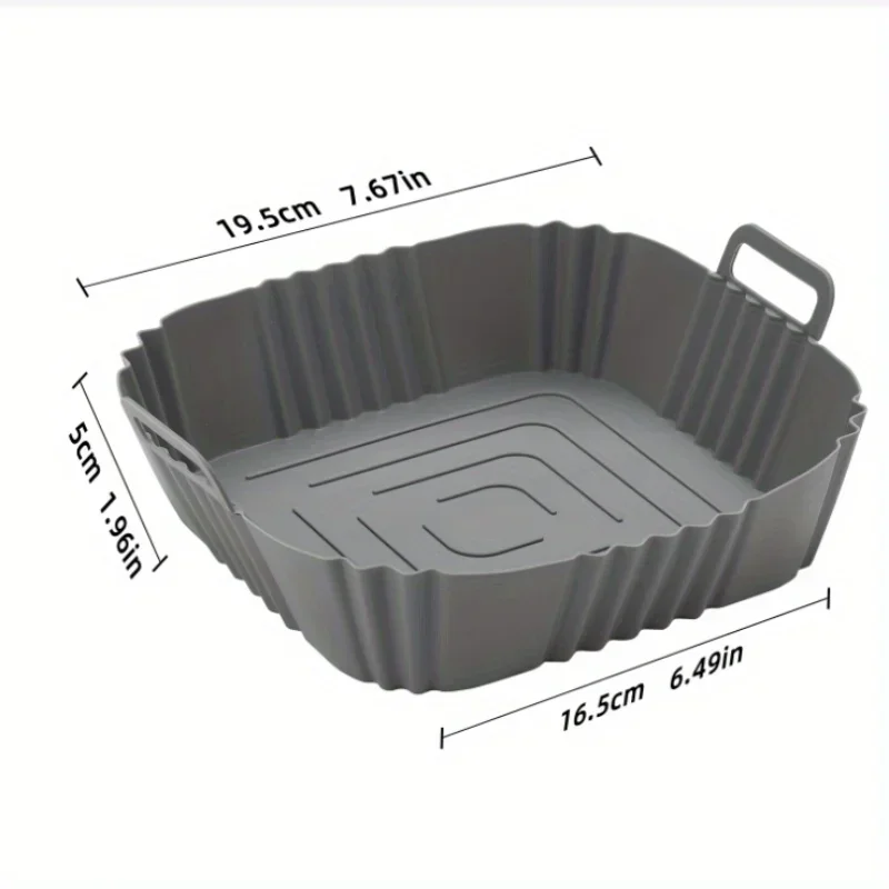 1pc silicone air fryer oven baking plate pizza fried chicken silicone basket reusable air fryer liner accessory