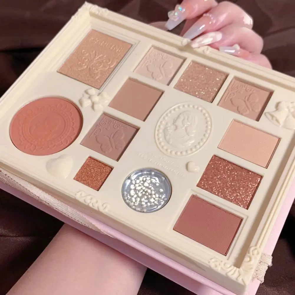 Smooth Eyeshadow Palette Radiant 3d Makeup Palette with Skin-touch Blush Pearlescent Eyeshadow Create Stunning Looks with Relief