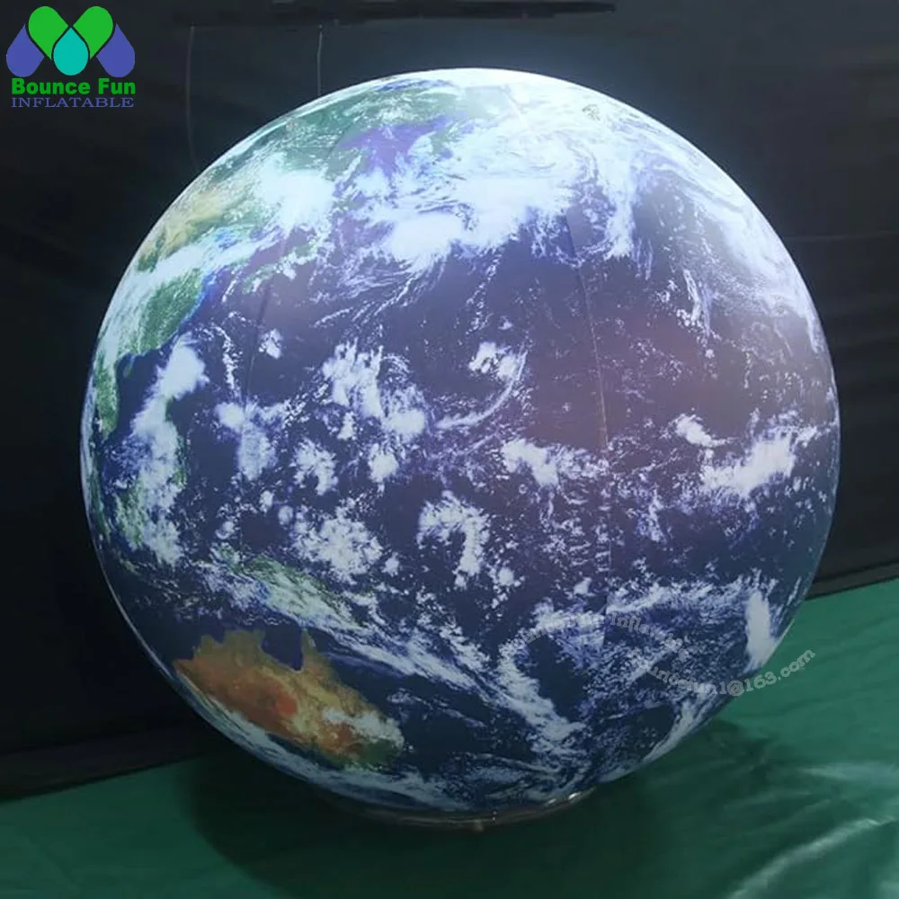 Airtight PVC Inflatable Earth Ball With Led Lights Giant Inflatable Earth Globe Solar System Planet Balloon For Party Decoration 5