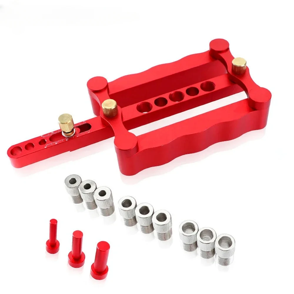 Self Centering Dowelling Jig Wood Punch Drilling Jig Accessories  Woodworking Dowel Hole Drilling Guide with 6/8/10mm Positioner