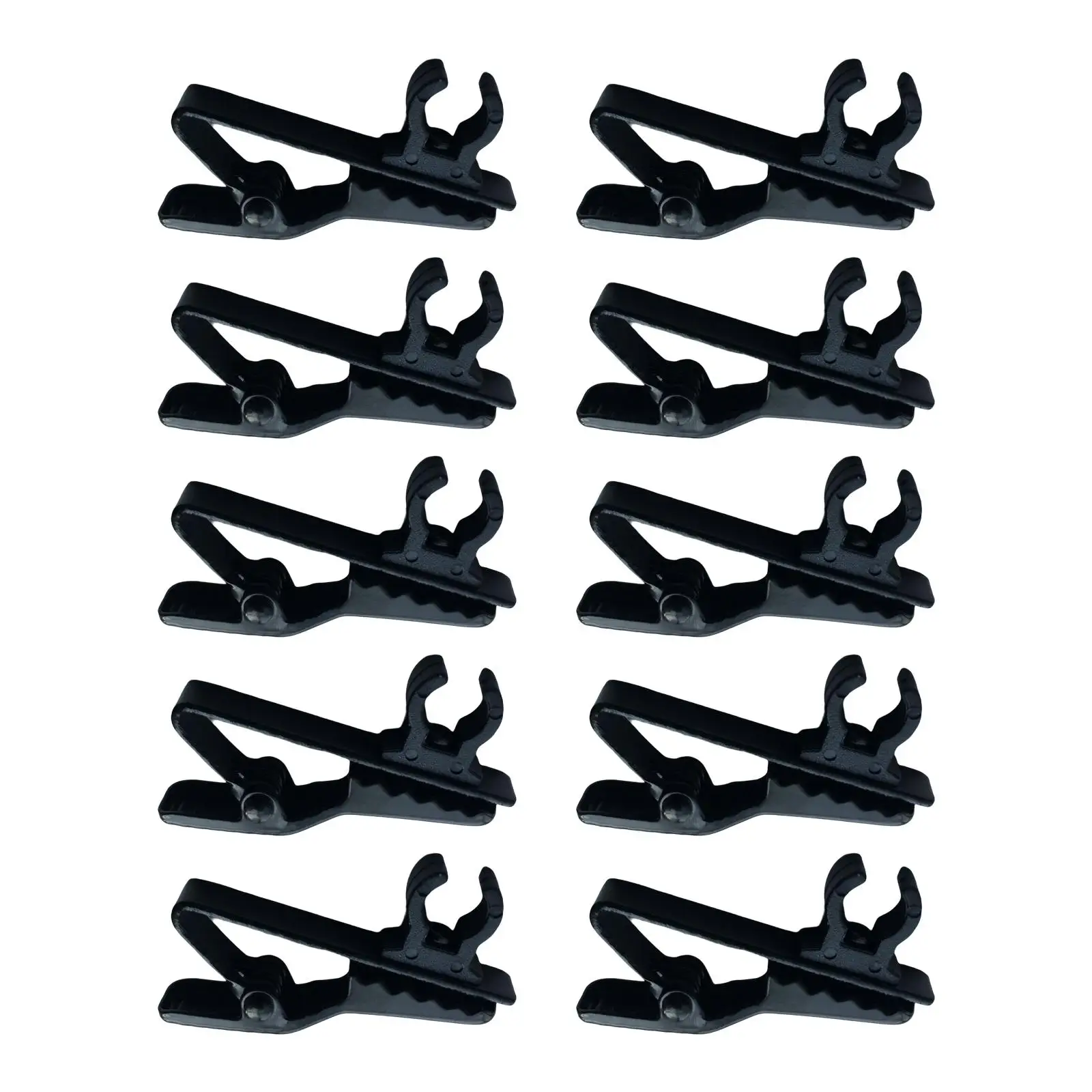 10Pcs Black Metal Mini 8mm Dia Lavalier Lapel Collar Clip Mic Microphone Holder Grip for Nady Headset
