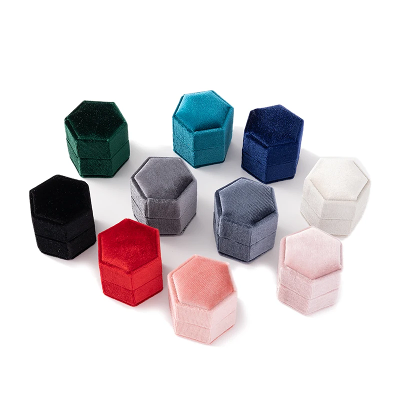 WisePoint 2-vaks Ringendoosje, Fluwelen Ringendoosje Bruiloft Ovaal Ringbox voor Verloving en Bruiloft, Luxe Sieraden Geschenkdoos voor Ringen, Stud Oorbellen, Broches (zwart