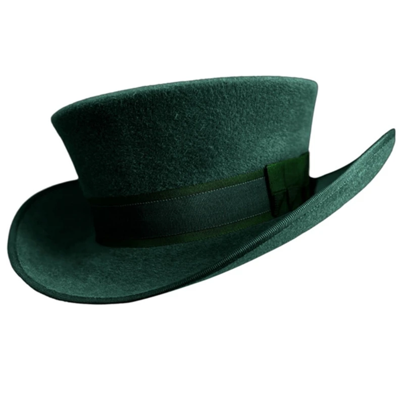 

Wool Short Brim Fedora Top Hat Western Cowboy Hat for Boy Men Adults Cap drop shipping