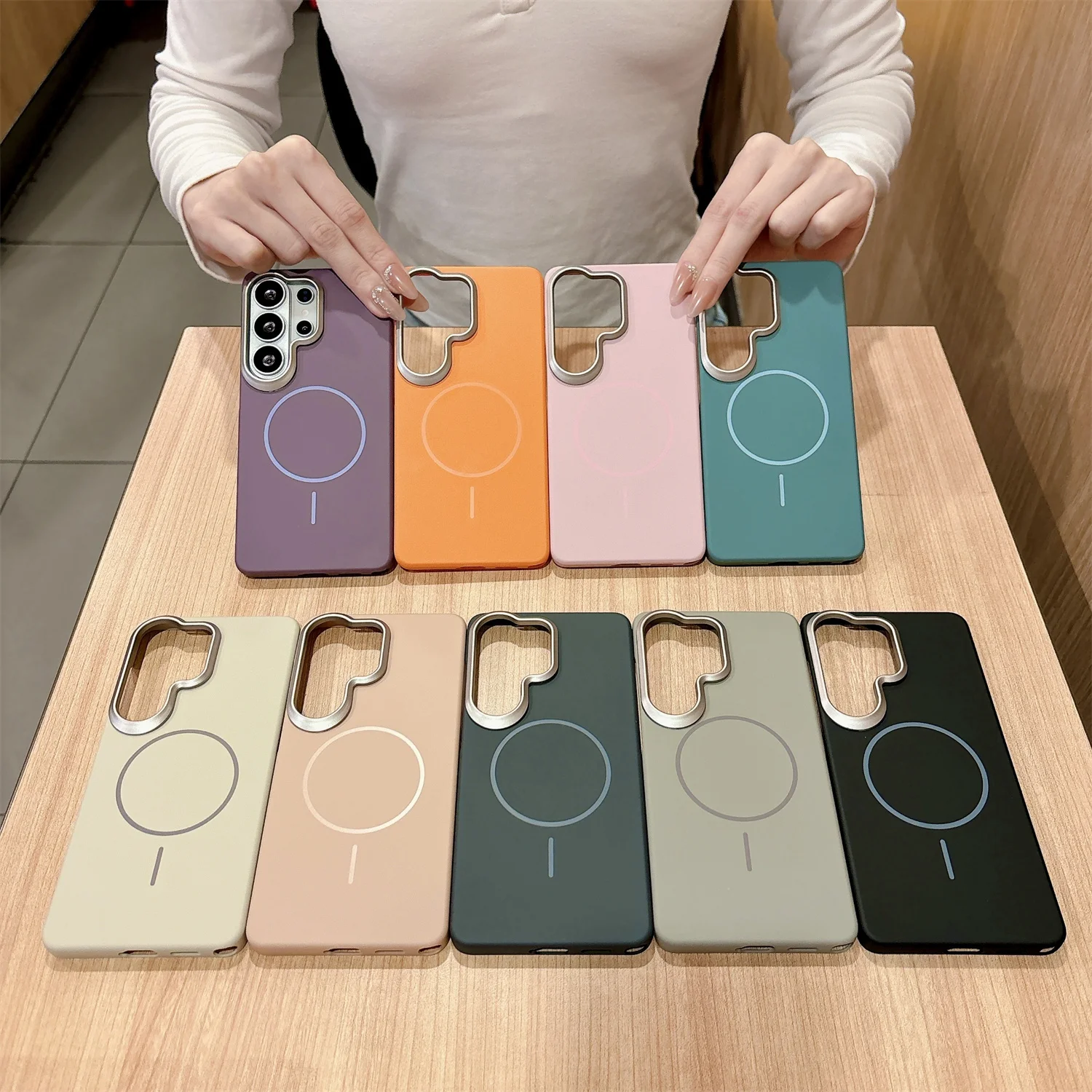 Luxury Matte Magnetic Phone Case with MagSafe Wireless Charging Capability