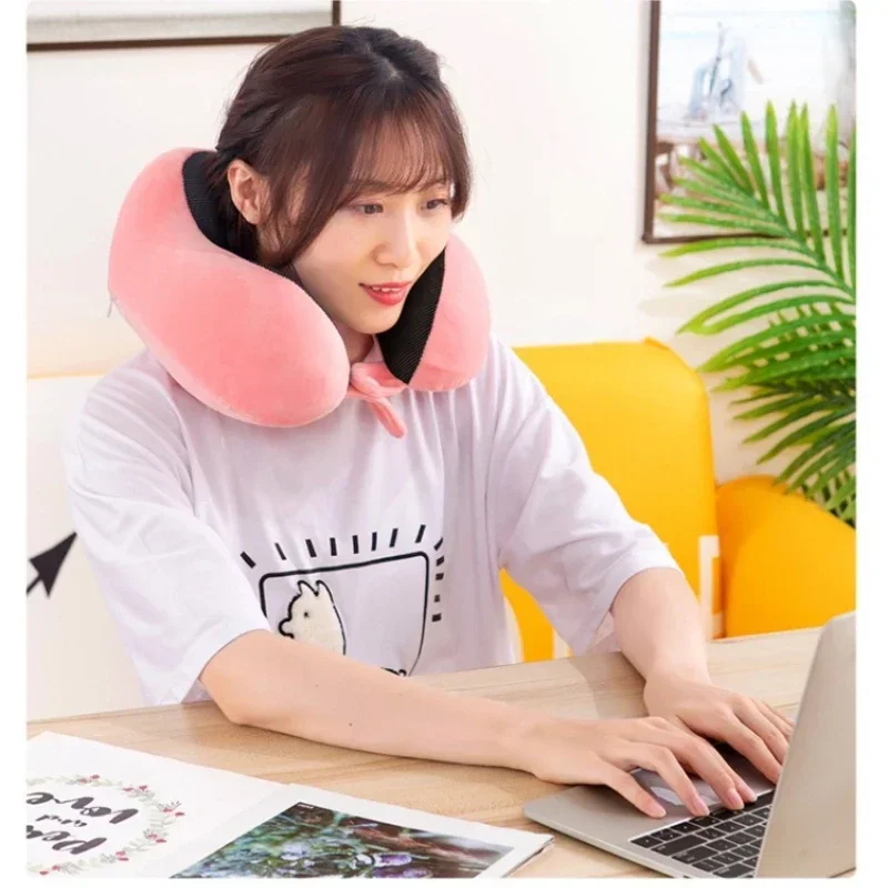 U Shaped Memory Foam Neck Pillows Soft Travel Pillow Massage Neck Pillow Sleeping Airplane Pillow Cervical Healthcare Bedding 4
