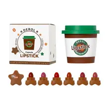 

DEROL 6 Colors Lipstick Waterproof Long Lasting Chocolate Capsule Lipstick Mental Matte Lip Gloss Lip Tint Red Lip Makeup TSLM2