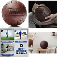 Vintage-Style Heritage Brown Leather Soccer Ball, Classic Retro Design for Traditional Play