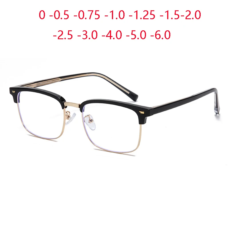 Metal+TR90 Square Myopia Lens Prescription Spectacles With Cylinder