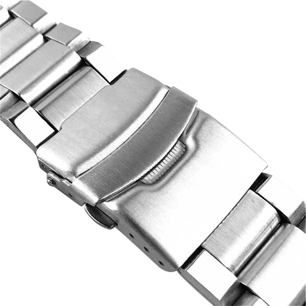 Stainless Steel Silver Watch Strap with Folding Buckle - Premium Wrist Bracelet Accessory
