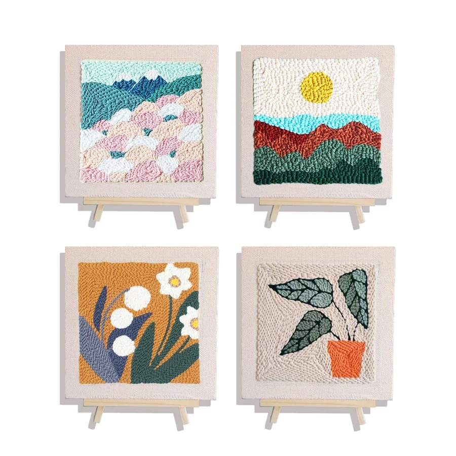 

26*26cm Punch Needle Embroidery Kits for Beginner Embroidery DIY Craft Kits for Adults Kids Embroidery Punch Needle Kit