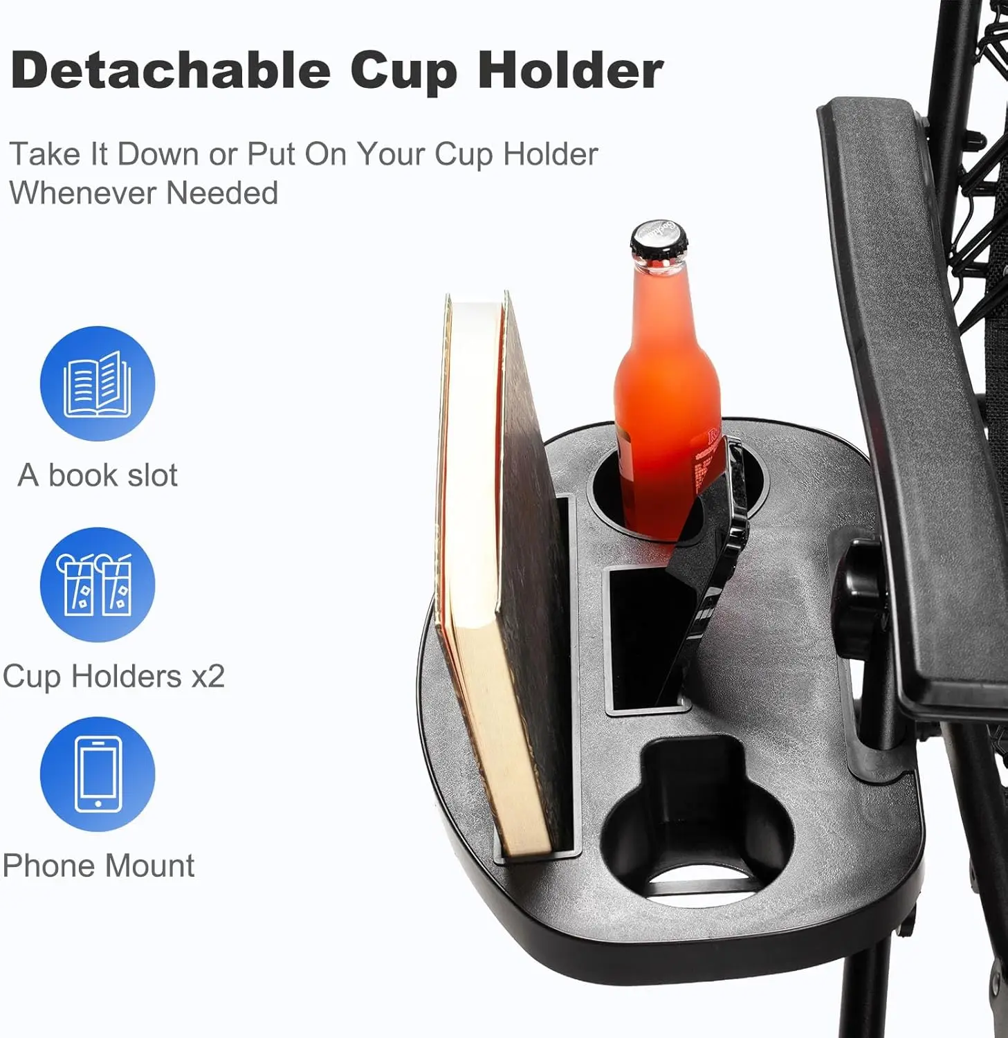 Set of 2 Relaxing Recliners Patio Chairs Adjustable Steel Mesh Zero Gravity Lounge Chair Beach Chairs with Pillow