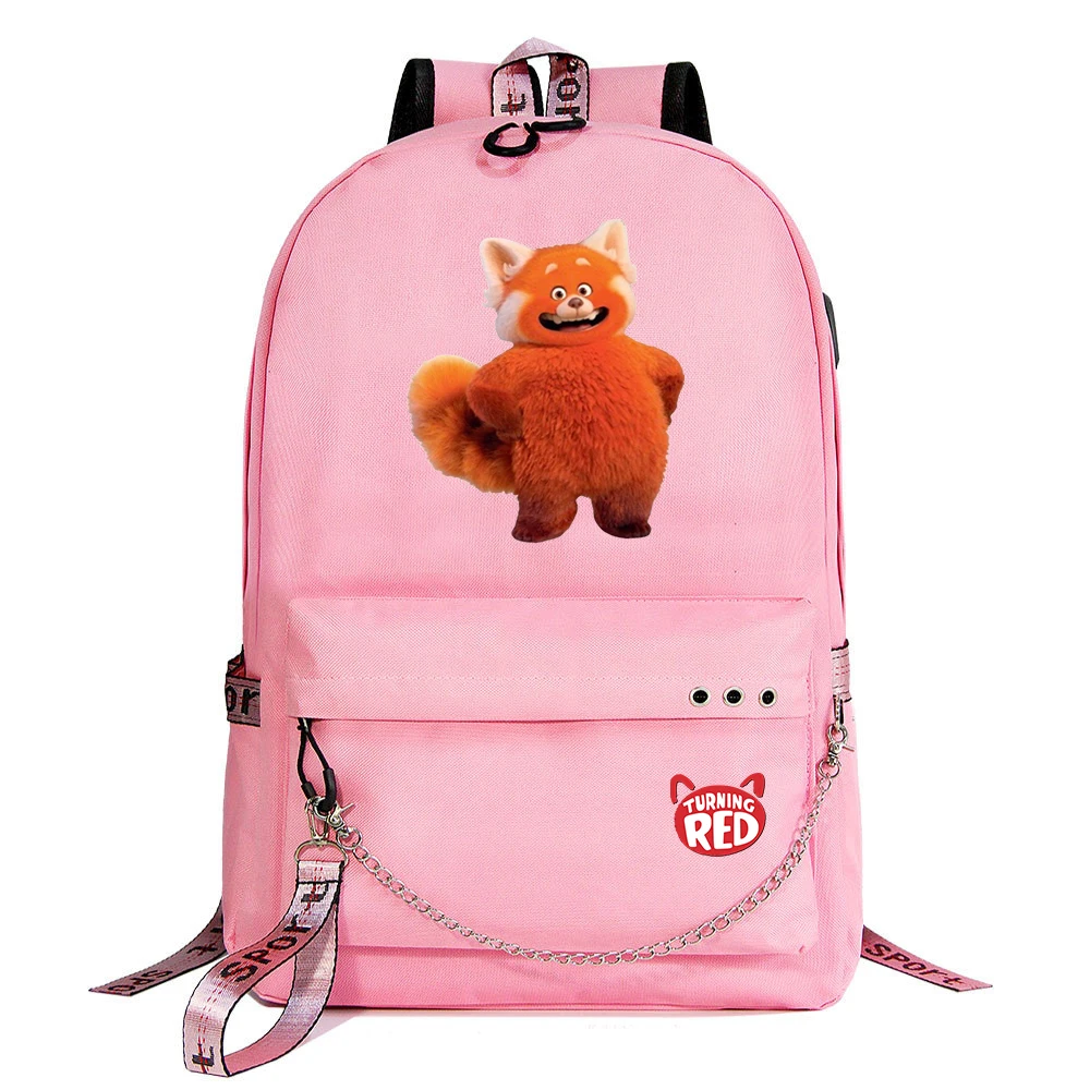 DisneyTurningRedUSBBackpackSchoolBagLaptopRucksackWomenMen