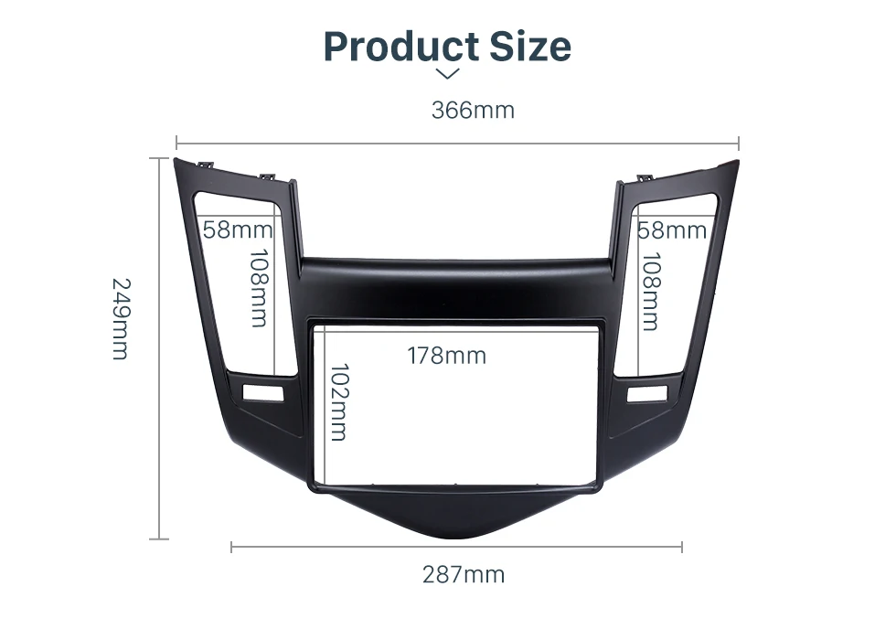 Seicane Double Din 2009-2011 Chevrolet Cruze Car Radio Fascia Stereo Dashboard Install frame Modified Surrounded Trim Panel Kit