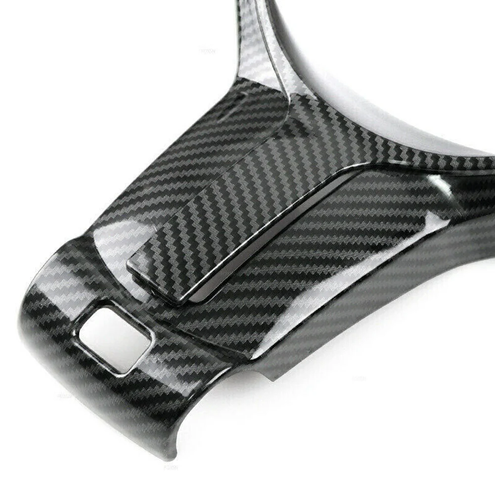 ABS Carbono Volante Guarnição Tampa, Adesivo Cromo, BMW F Chassis, F22, F30, F32, F10, F12, F15, Acessórios