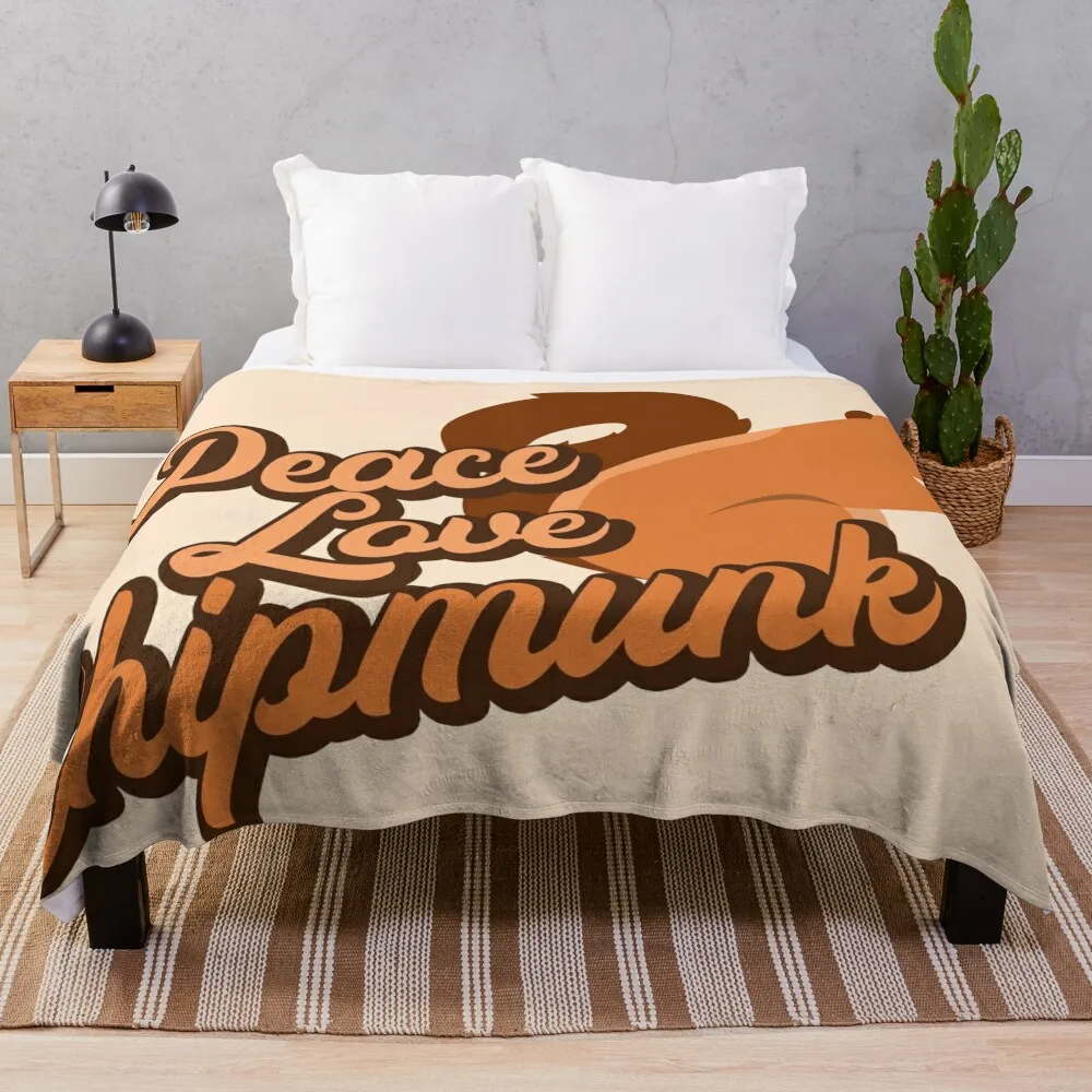 Peace Love Chipmunk. Coperta Da Tiro Morbida Plaid Bed Plaid Coperta Divano