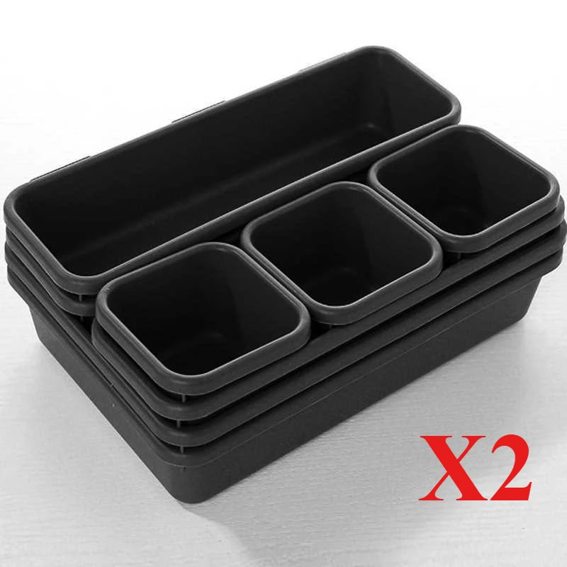 Home Kitchen Drawer To Store Supplies Multifunctional Plastic Compartmentalized Storage Box 8set Makeup Storage Organization Box
