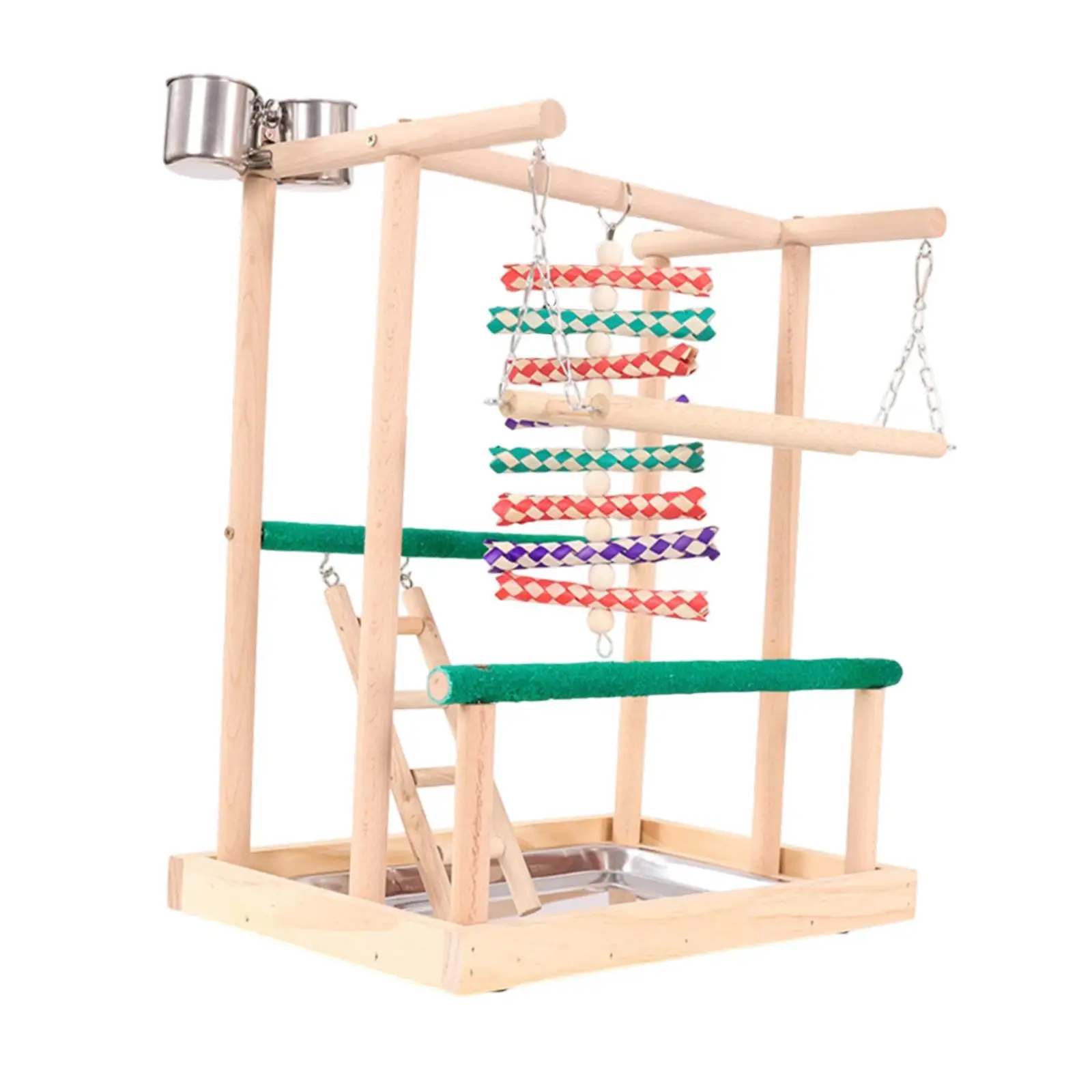 Parrot Playground Perch Play Exercise Toy, Platform Parrots Play Stand Exercise Activity Center for Budgie Conures Cockatiels