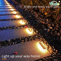 Feux de marche solaires de qualité, étanches IP68, blanc chaud, LED, barre lumineuse à énergie solaire pour escaliers, allée, station d'accueil 1