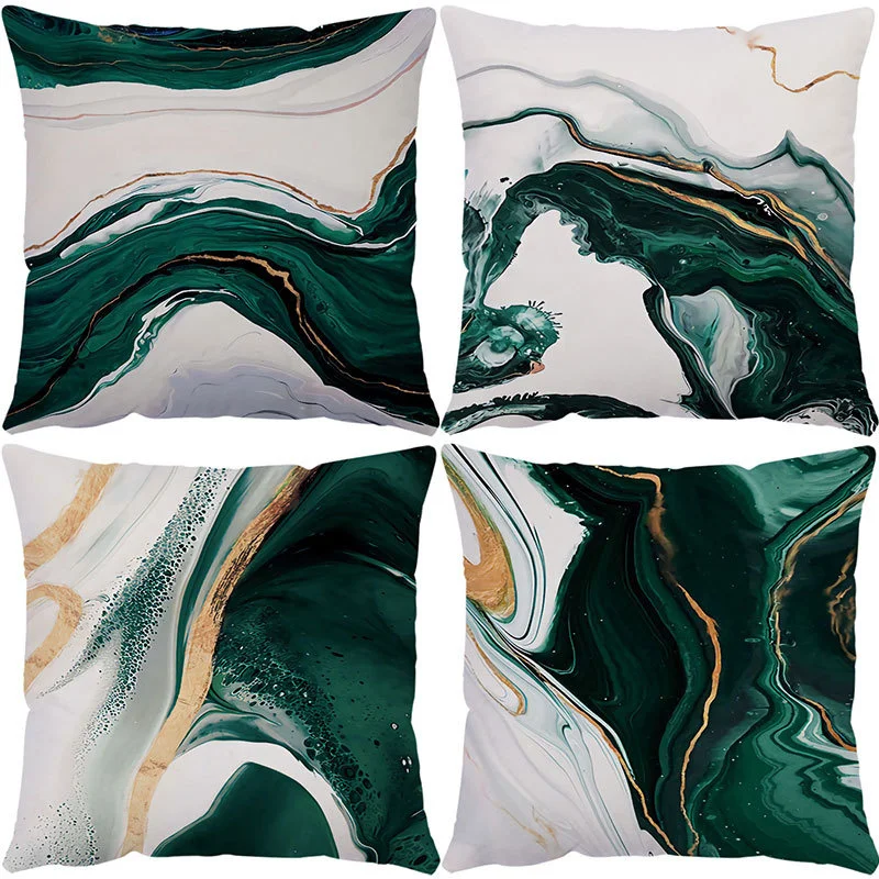 

Зеленая Мраморная наволочка, диван, украшение для дома, 45x5 см, искусственная поясная подушка для спальни