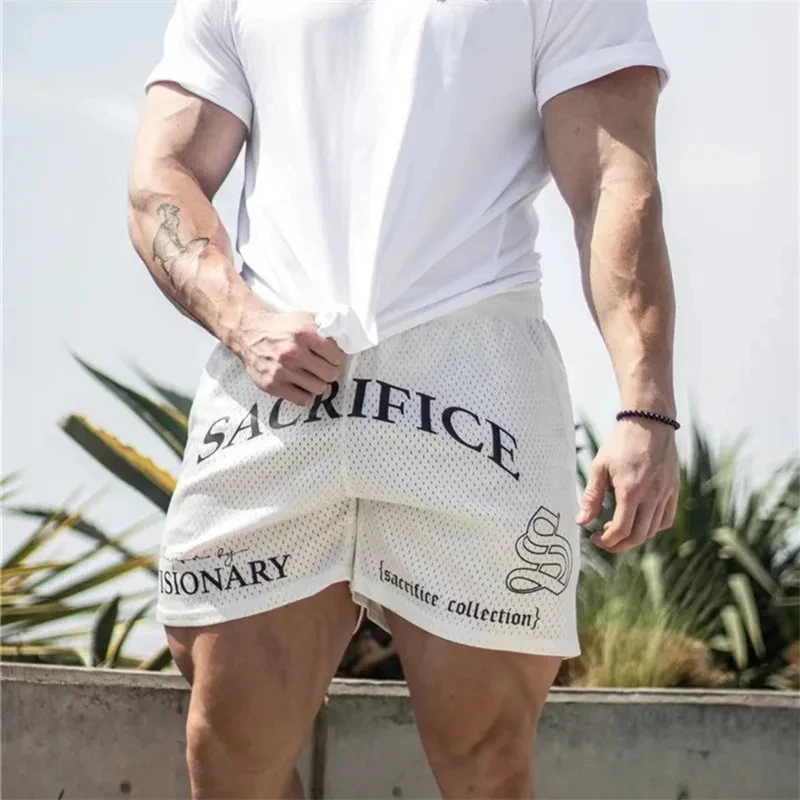 American Style Fashion Trend Men's Clothing Sports Fitness Men's Shorts Quick Drying Breathable Mesh Basketball Training Shorts 3