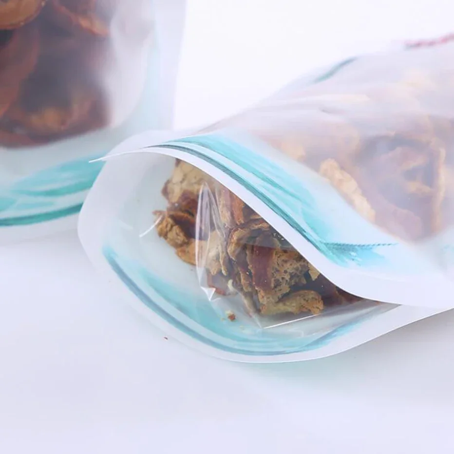 

5pcs Food Seal Storage Bag Transparent Mason Jar Bottles Shaped Bags for Biscuit Cookies Snacks Food Containers Reusable Waterpr