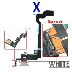 Universal USB Charging Dock Connector with Microphone Cable (X White)