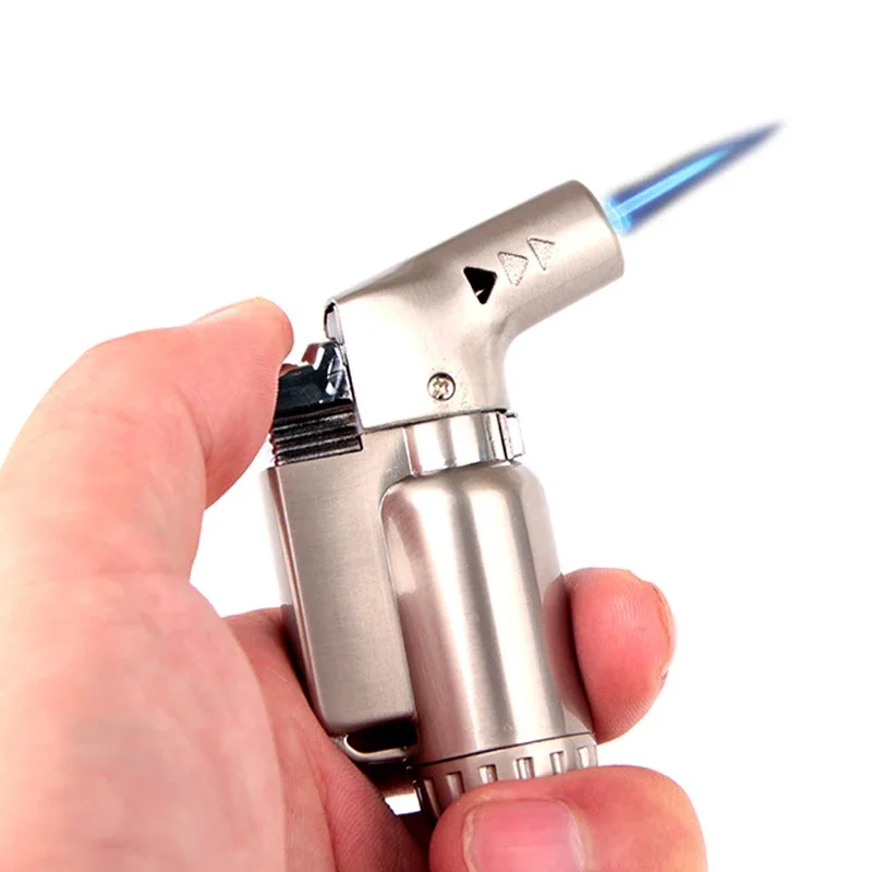 Portable Mini Butane Jet Lighter Turbo Torch Lighter Fire Windproof Spray Gun Metal Lighter EDC Cigarette Accessories (NO GAS)