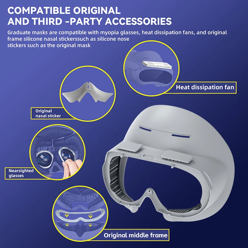 Hibloks VR Face Cover 4 Facial Interface With Radiator Cool Mask Widen Face Pad