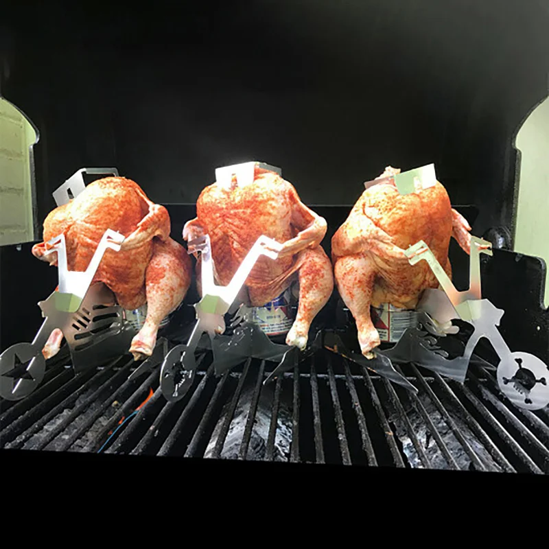 Summer Holiday Turkey Stainless Steel Drumstick Rack Grill Barbecue Tool Portable Barbecue Outdoor Camping Beer Chicken