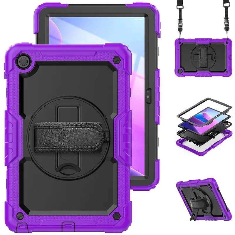 Shockproof Tablet Case with Screen Protector and Shoulder Strap