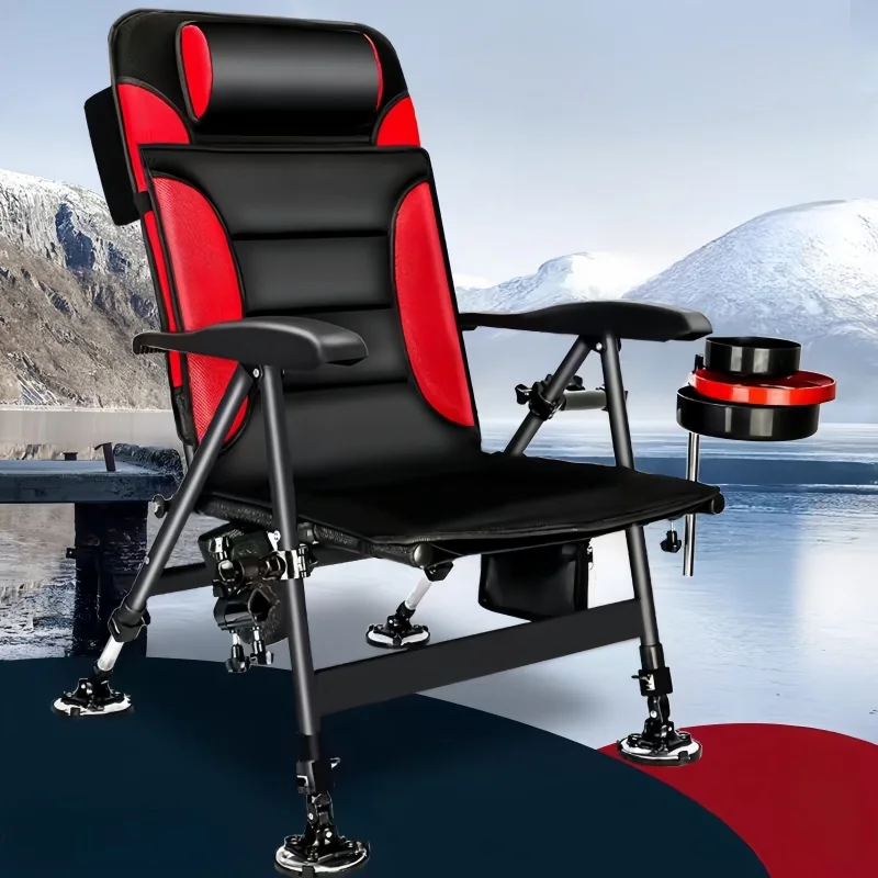 Outdoor 5 Gear Adjustable Fishing Chair Beach Chair Portable Folding Aluminum Alloy Camping Camping Fishing Equipment