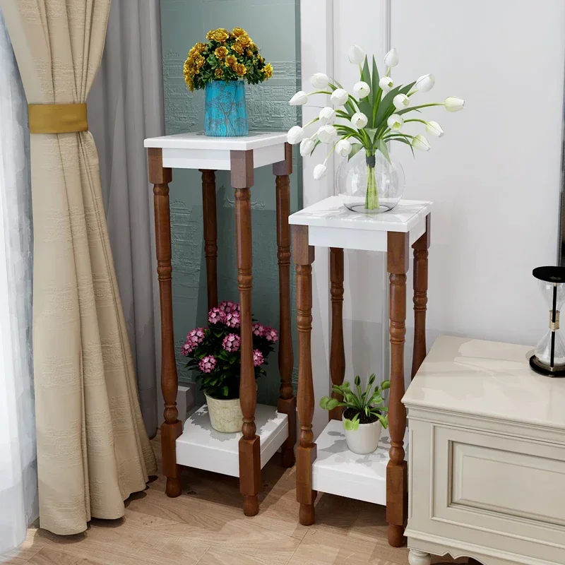 Simple Flower Stand Modern Solid Wood Plants Rack Multi-layer Balcony Shelf European Fish Tank Rack Decorative Plant Holder