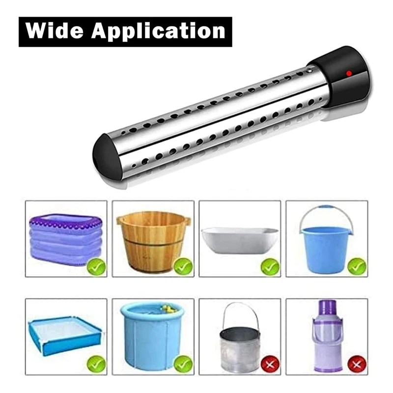 Immersion Water Heater, Electric Bucket Heater With Timer Auto Shut Off Hot Tub Heater For Home Winter
