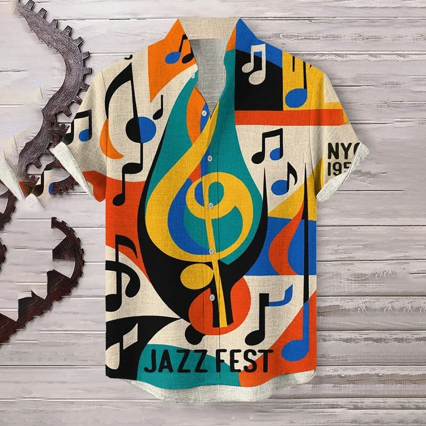 

Мужская повседневная гавайская рубашка с коротким рукавом и воротником-стойкой