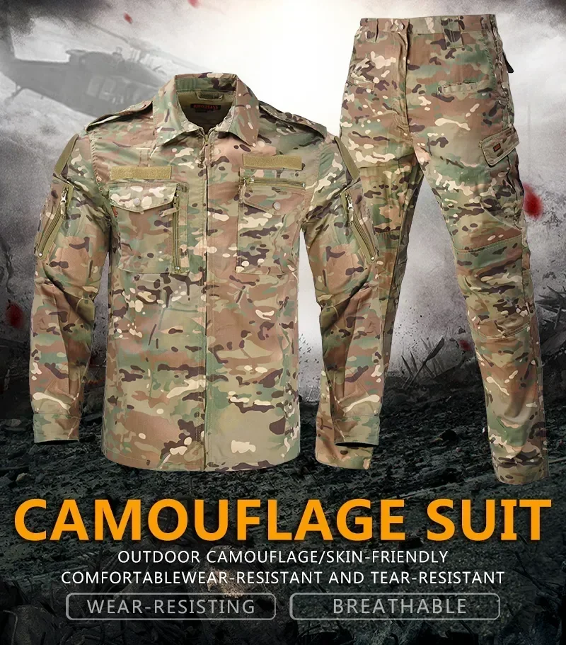 

Army Militar Airsoft Suit Uniform Tactical Unisex Sets Men's Clothes Military Soldier New Hunting Male Combat Camouflage