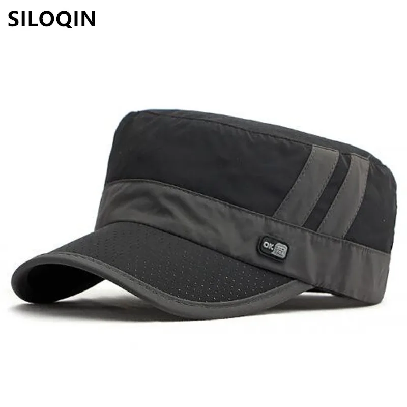 

Flat Caps For Men New Spring Summer Men's Cap Vintage Military Hats Snapback Cap Sunscreen Breathable Hat Camping Fishing Cap