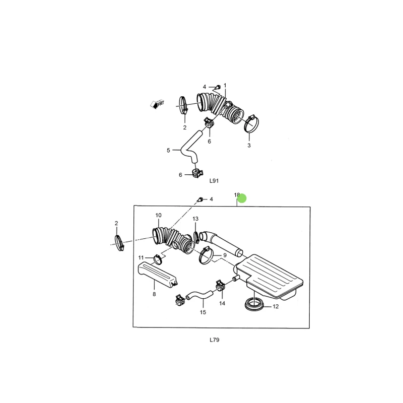 Speaker Intake Resonator Anti noise speaker assembly intake pipe air ancient resonator air grid hose 96553488 for Buick Excelle 1.8