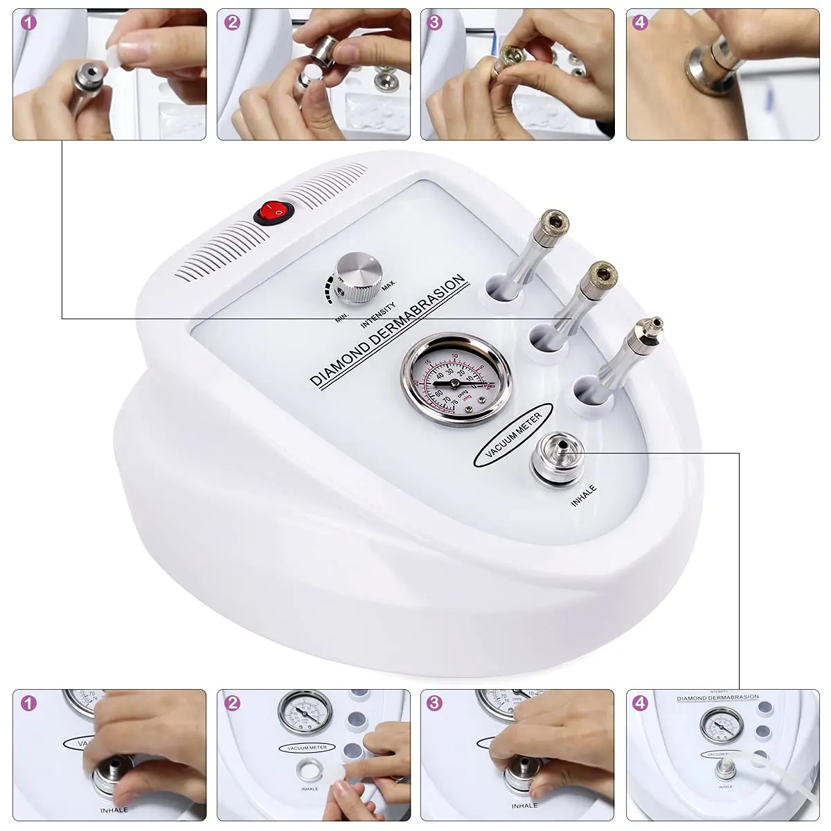 Diamond Microdermabrasion Machine 65-68cmHg Suction Power Professional Dermabrasion ome Use Facial Skin Care Equipment 6