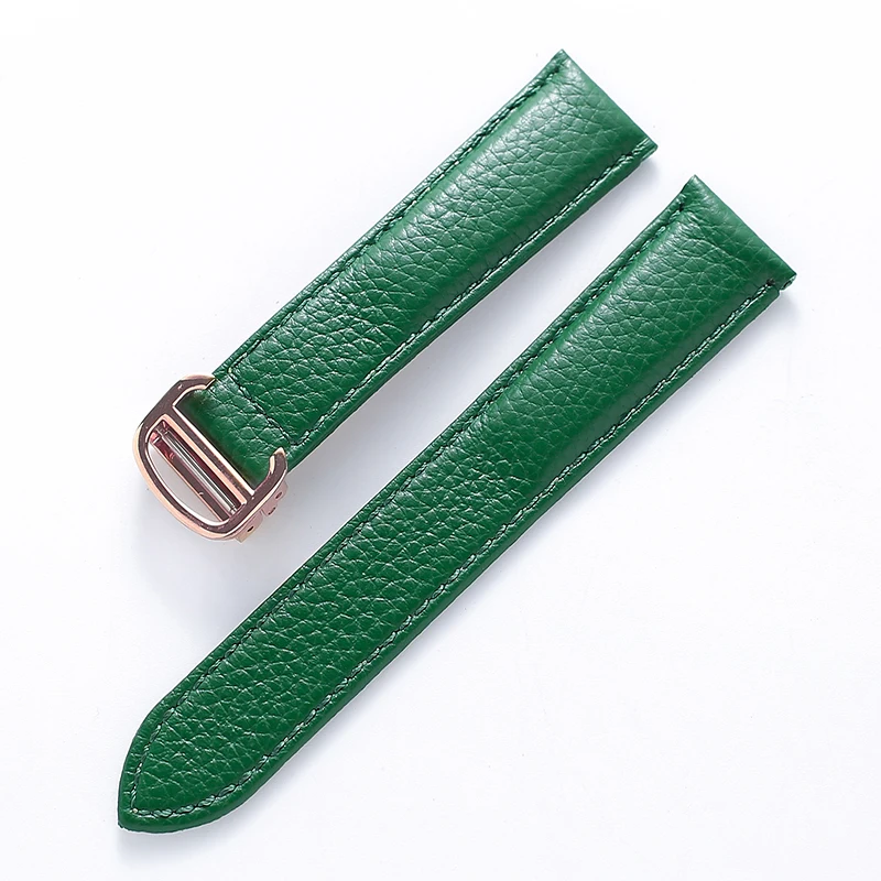 Litchi Soft Leather Watch Strap - Luxury Belt for Men & Women, Replacement Watch Accessory