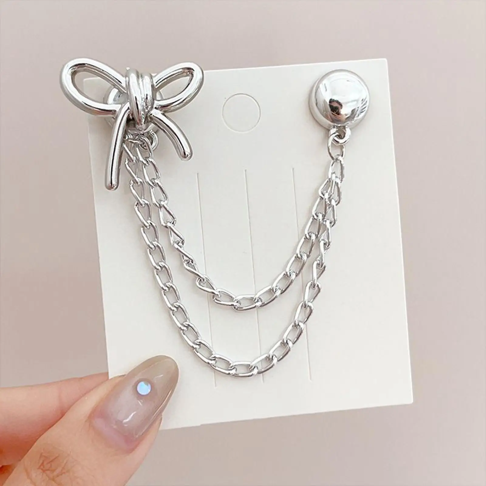 Magnetic Clothing Clips Metal Magnetic Button Clips With Chain Decorative Clothespin Clothing Accessories For Daily Commuting