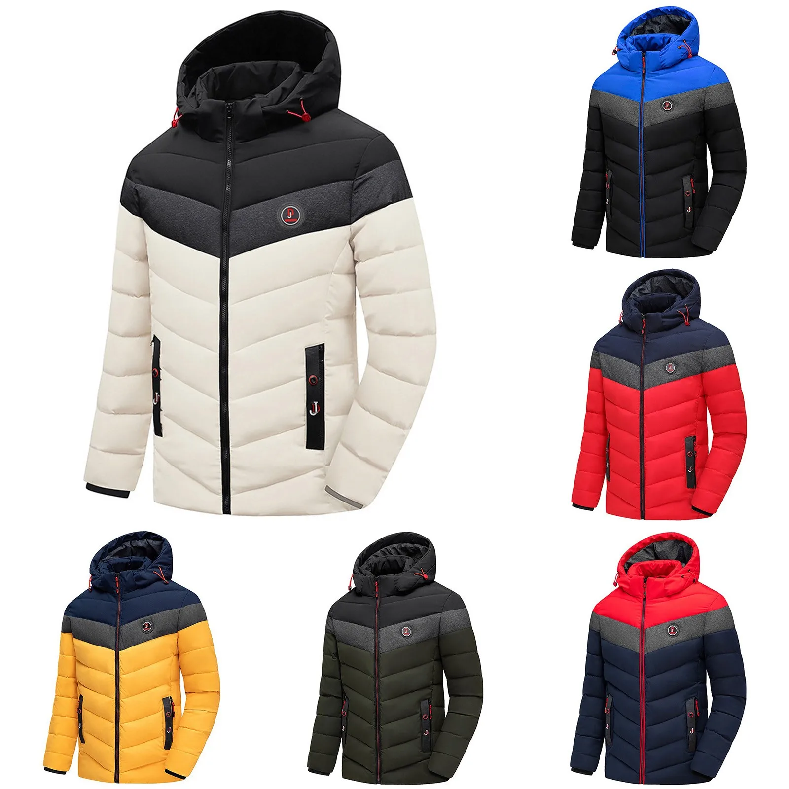 Women Winter coat Full Zipper Windproof Detachable Hood 2