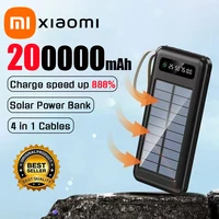 Xiaomi 200000mAh Solar Power Bank Large Capacity Mobile Power Fast Charging Battery With Dual USB 4 Cables For iPhone Samsung - Image 2