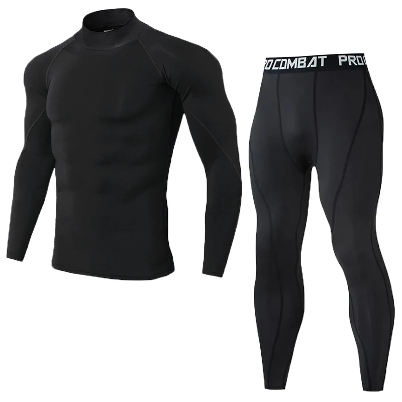 Men's Compression Set Men Sportswear Gym Fitness Suits Training Jogging Sport  Tights Clothing Rashguard Running Tracksuit Men
