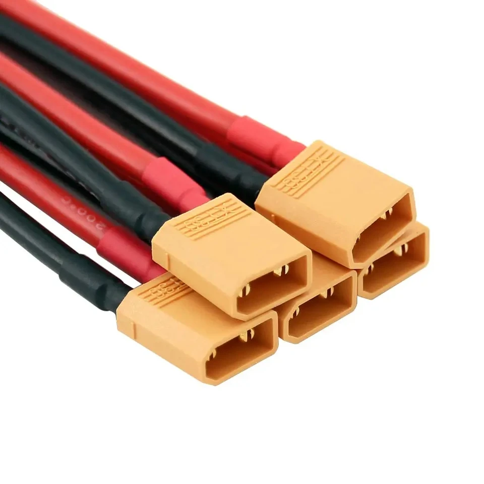 XT60 Male/Female Connector Pair With 150mm 14AWG Cable - For RC LiPo Batteries, Drones, FPV