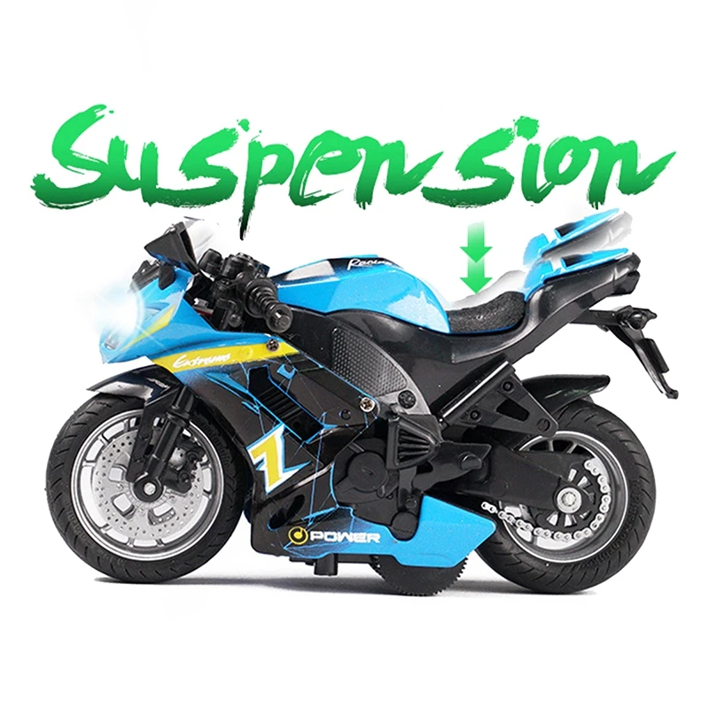 Racing Motorcycles Model Simulation Diecast Alloy Toy Motorcycle Model Sound Light Collection Toy Gift Off Road Autocycle Toys