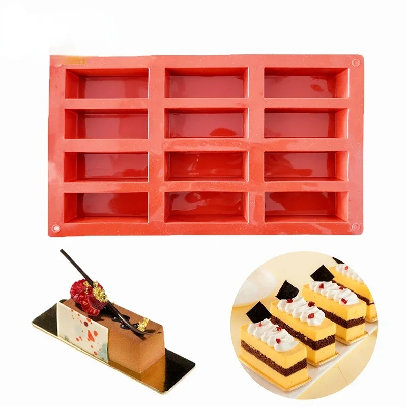 12/8 Cavity Silicone Protein Bars Mold Rectangle Granola Bar Baking Tool Mould Silicone Mold French Cake Mold Dessert Tool