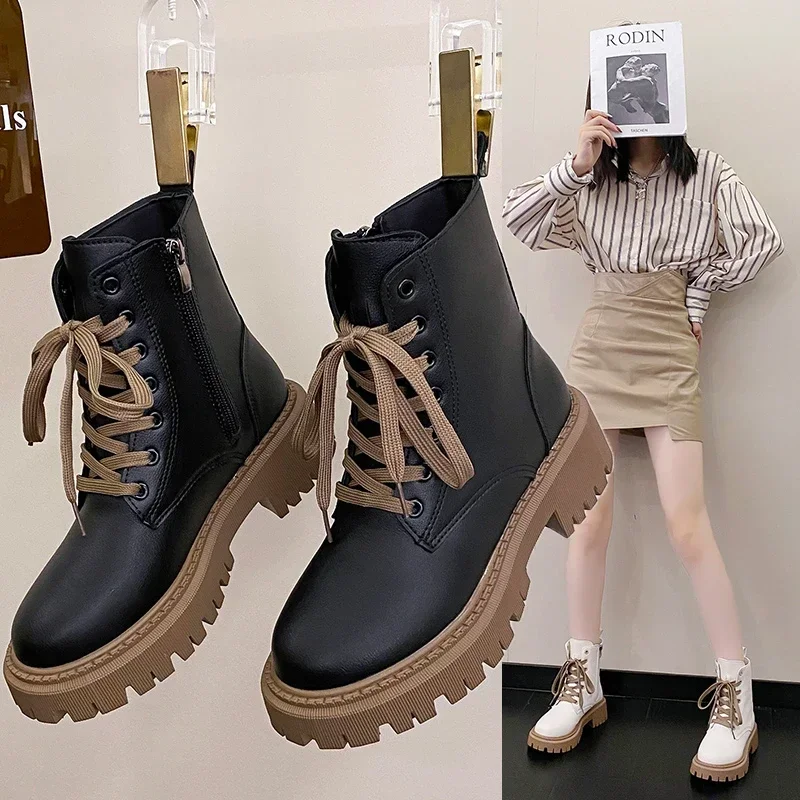 

Ботинки Челси, женская зимняя обувь на массивной подошве, черные плюшевые ботильоны из искусственной кожи, женские осенние модные ботинки на платформе